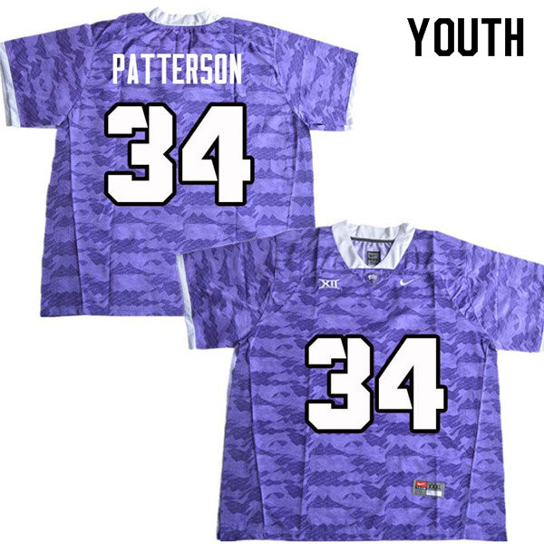 Youth #34 Blake Patterson TCU Horned Frogs College Football Jerseys Sale-Purple - Click Image to Close